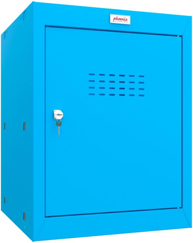 Casier Phoenix Acier 1 porte Serrure à clé 400 x 400 x 520 mm Bleu