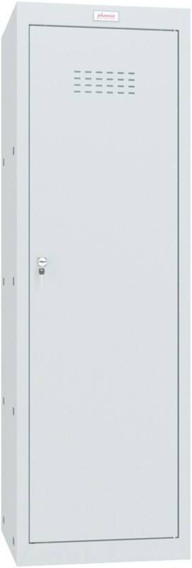 Casier Phoenix Acier 1 porte Serrure à clé 400 x 400 x 1265 mm Gris