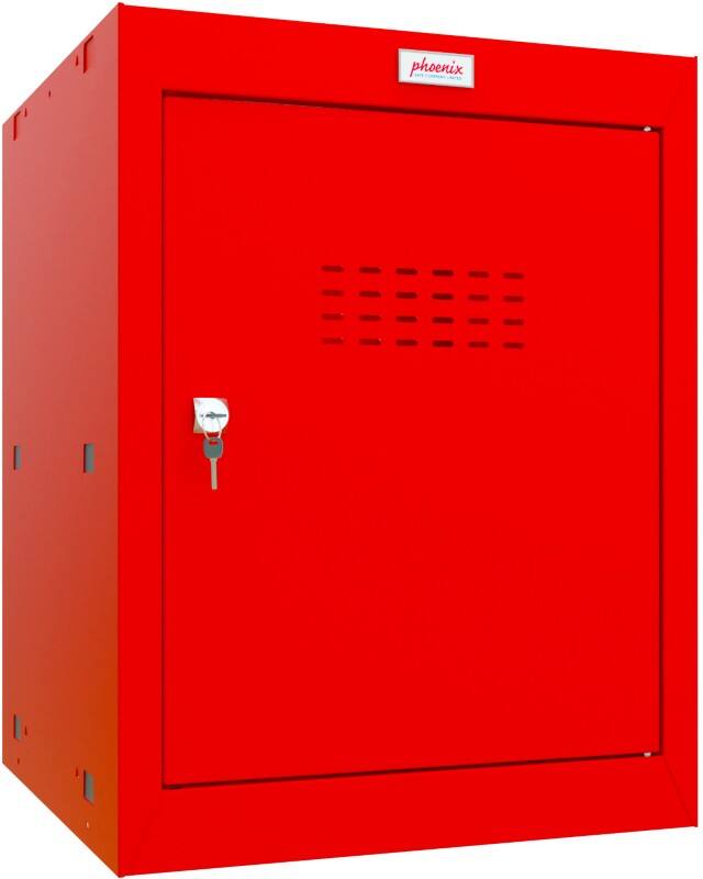 Casier Phoenix Acier 1 porte Serrure à clé 400 x 400 x 520 mm Rouge
