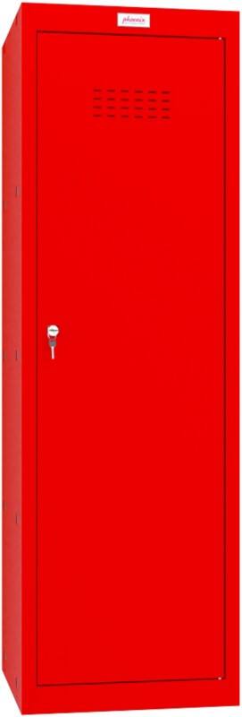 Casier Phoenix Acier 1 porte Serrure à clé 400 x 400 x 1265 mm Rouge