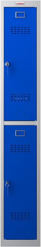 Casier Phoenix Personal Lockers Acier 2 porte Serrure à clé 300 x 500 x 1830 mm Bleu, gris