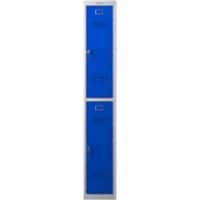 Casier Phoenix Personal Lockers Acier 2 porte Serrure à clé 300 x 500 x 1830 mm Bleu, gris