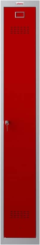Casier Phoenix Personal Lockers Acier 1 portes Serrure à clé 300 x 500 x 1830 mm Gris, rouge