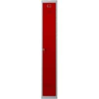 Casier Phoenix Personal Lockers Acier 1 portes Serrure à clé 300 x 500 x 1830 mm Gris, rouge