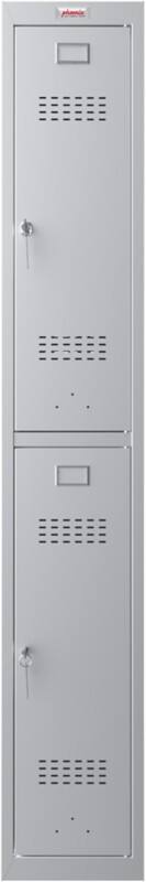 Casier Phoenix Personal Lockers Acier 2 portes Serrure à clé 300 x 500 x 1830 mm Gris