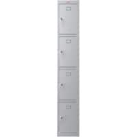 Casier Phoenix Personal Lockers Acier 4 portes Serrure à clé 300 x 500 x 1830 mm Gris