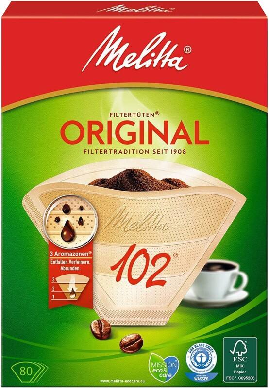 Melitta ORIGINAL 102 Kaffeefilter Braun 125 mm 80 Stück