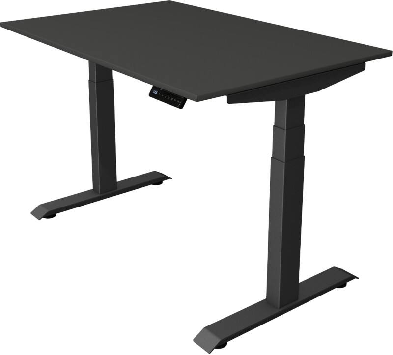 Bureau assis-debout Kerkmann Hauteur ajustable électriquement Anthracite Piètement en T 0 tiroirs 0 caissons 1200 (l) x 800 (p) x 1290 (h) mm Bois, métal