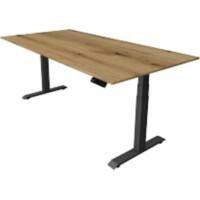 Kerkmann Elektronisch Höhenverstellbar Sitz-Stehschreibtisch Eiche T-Fuß 2.000 (B) x 1.000 (T) x 1.290 (H) mm Metall, Holz