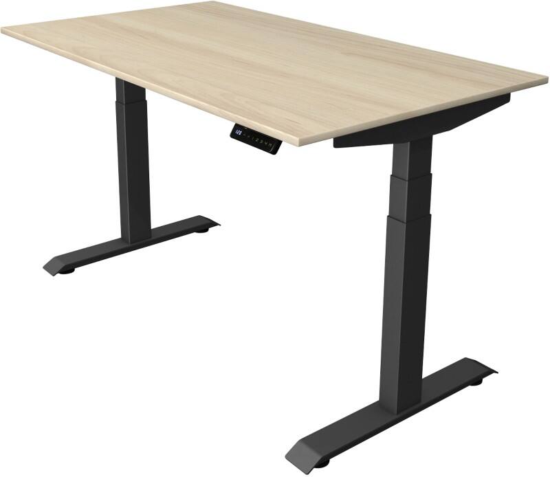 Kerkmann Elektronisch Höhenverstellbar Sitz-Stehschreibtisch Ahorn T-Fuß 1.400 (B) x 800 (T) x 1.290 (H) mm Metall, Holz