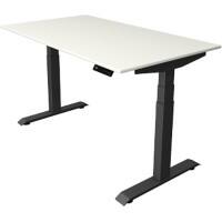 Kerkmann Elektronisch Höhenverstellbar Sitz-Stehschreibtisch Weiß T-Fuß 1.400 (B) x 800 (T) x 1.290 (H) mm Metall, Holz