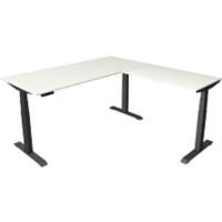 Bureau assis-debout Kerkmann Hauteur ajustable électriquement Blanc Piètement en T 0 tiroirs 0 caissons 1800 (l) x 1800 (p) x 1290 (h) mm Bois, métal