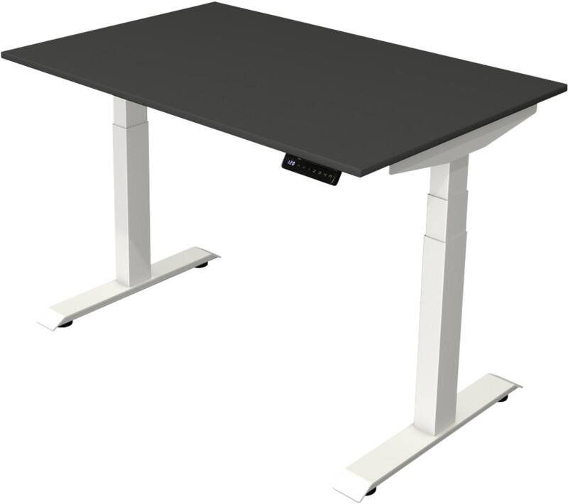 Bureau assis-debout Kerkmann Hauteur ajustable électriquement Anthracite Piètement en T 0 tiroirs 0 caissons 1200 (l) x 800 (p) x 1290 (h) mm Bois, métal
