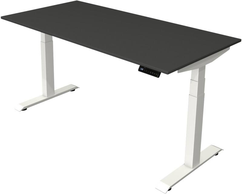 Bureau assis-debout Kerkmann Hauteur ajustable électriquement Anthracite Piètement en T 0 tiroirs 0 caissons 1600 (l) x 800 (p) x 1290 (h) mm Bois, métal