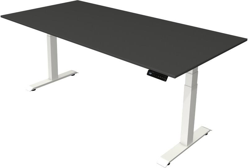 Bureau assis-debout Kerkmann Hauteur ajustable électriquement Anthracite Piètement en T 0 tiroirs 0 caissons 2000 (l) x 1000 (p) x 1290 (h) mm Bois, métal