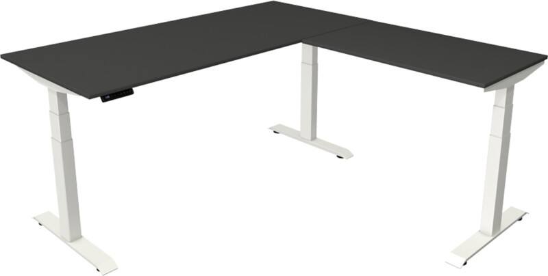 Kerkmann Elektronisch Höhenverstellbar Sitz-Stehschreibtisch Anthrazit T-Fuß 1.800 (B) x 1.800 (T) x 1.290 (H) mm Metall, Holz