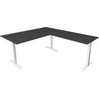 Kerkmann Elektronisch Höhenverstellbar Sitz-Stehschreibtisch Anthrazit T-Fuß 2.000 (B) x 2.200 (T) x 1.290 (H) mm Metall, Holz