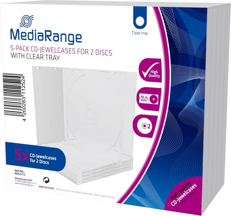 Boîtier CD/DVD MediaRange 5 unités