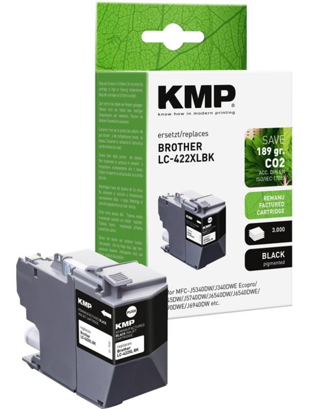 KMP Kompatibel Brother LC422XLBK Tintenpatrone Schwarz