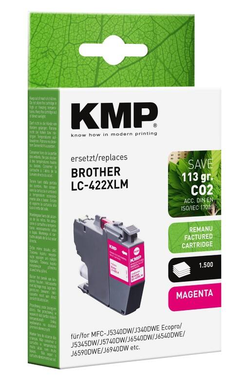 KMP Kompatibel Brother LC422XLM Tintenpatrone Magenta