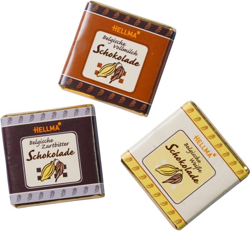 Mignonnettes Hellma Tender Chocolat au lait, chocolat blanc, chocolat noir 130 unités de 4,5 g