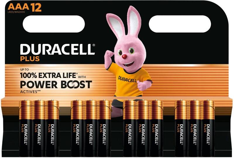 Piles Duracell Plus Power Boost AAA LR03 Alcaline 12 Unités