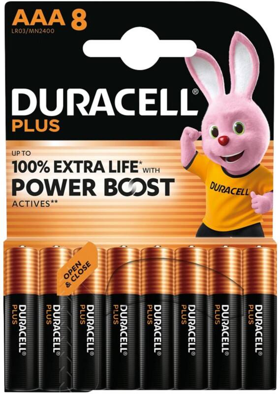 Piles Duracell DURACELL PLUS AAA LR03 Alcaline 8 Unités