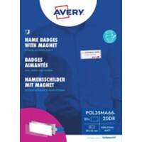 Badge nominatif AVERY Zweckform Aimant 8 x 3,4 cm Plastique 20 unités