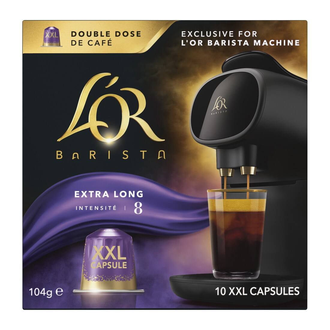 Capsules de café L'OR BARISTA XXL Extra Long Capsules Lungo 8 Arabica 10 unités
