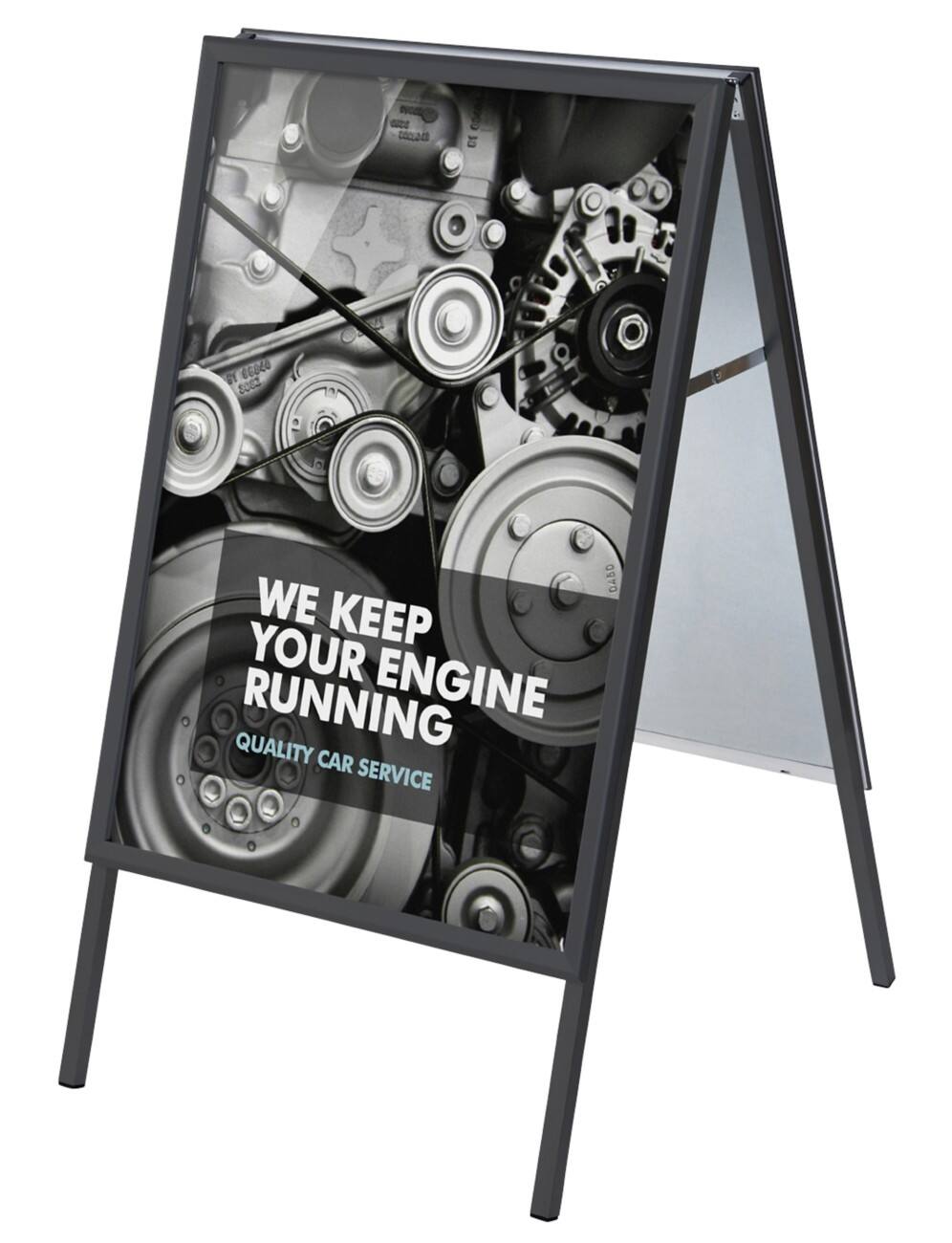 SHOWDOWN Kundenstopper 70 x 100 cm Aluminium Schwarz ZP70x100G32MEBLVIK