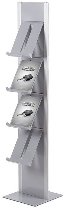 Porte-brochures SHOWDOWN Argenté BRT4S 370 (L) x 417 (P) x 1665 (H) mm BRT4S