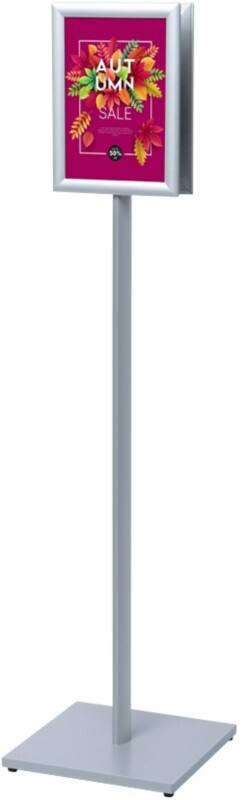 Présentoir sur pied SHOWDOWN Design Standard A4 Acier, Aluminium Argenté CAPOA4G25D