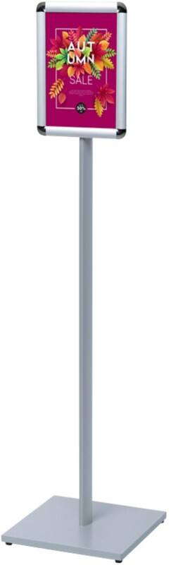 SHOWDOWN Design Standard Infoständer A4 Aluminium, Stahl Silber