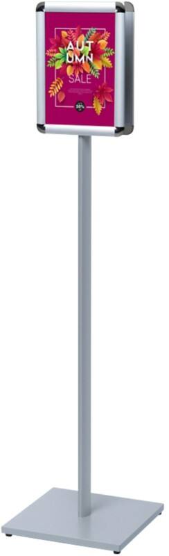 Présentoir sur pied SHOWDOWN Design Standard A4 Acier, Aluminium Argenté CAPOA4R25D