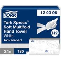 Tork Xpress Falthandtücher M-falz Weiss 2-lagig 120398 21 Stück à 180 Blatt