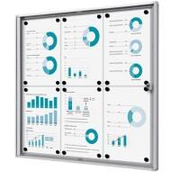SHOWDOWN Abschliessbarer Schaukasten Magnetisch 71,1 (B) x 65,5 (H) cm Silber 6 x A4