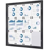 Vitrine d'affichage verrouillable Showdown Magnétique 96,1 x 100,4 cm (l x h) Anthracite 12 x A4