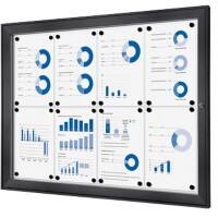 SHOWDOWN Abschliessbarer Schaukasten Magnetisch 96,1 (B) x 69,6 (H) cm Anthrazit 8 x A4