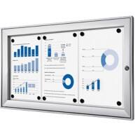 SHOWDOWN Abschliessbarer Schaukasten Magnetisch 74,1 (B) x 38,8 (H) cm Silber 3 x A4
