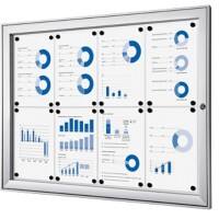 SHOWDOWN Abschliessbarer Schaukasten Magnetisch 96,1 (B) x 69,6 (H) cm Silber 8 x A4