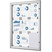 SHOWDOWN Abschliessbarer Schaukasten Magnetisch 74,1 (B) x 100,4 (H) cm Silber 9 x A4