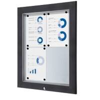SHOWDOWN Abschliessbarer Schaukasten Magnetisch 58,3 (B) x 76 (H) cm Anthrazit 4 x A4
