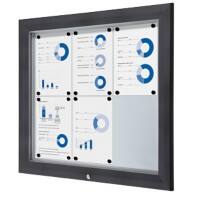 SHOWDOWN Abschliessbarer Schaukasten Magnetisch 80,5 (B) x 76 (H) cm Anthrazit 6 x A4
