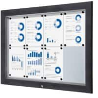 Vitrine d'affichage verrouillable Showdown Magnétique 102,5 x 76 cm (l x h) Anthracite 8 x A4