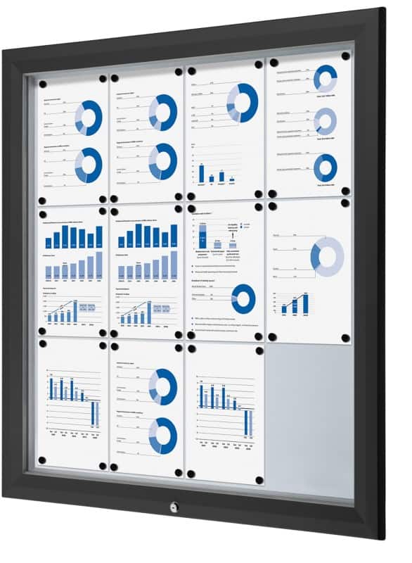 Vitrine d'affichage verrouillable Showdown Magnétique 102,5 x 106,7 cm (l x h) Noir 12 x A4