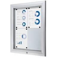 SHOWDOWN Abschliessbarer Schaukasten Magnetisch 58,3 (B) x 76 (H) cm Silber 4 x A4