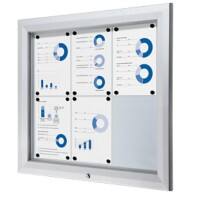 SHOWDOWN Abschliessbarer Schaukasten Magnetisch 80,5 (B) x 76 (H) cm Silber 6 x A4