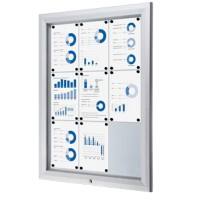 SHOWDOWN Abschliessbarer Schaukasten Magnetisch 80,5 (B) x 106,7 (H) cm Silber 9 x A4