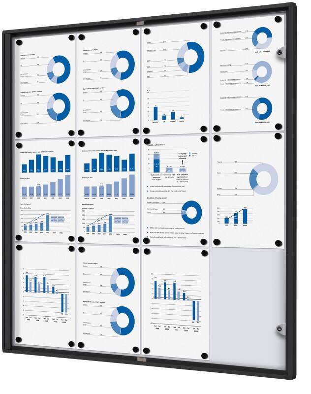 Vitrine d'affichage verrouillable Showdown Magnétique 93,1 x 96,3 cm (l x h) Noir 12 x A4