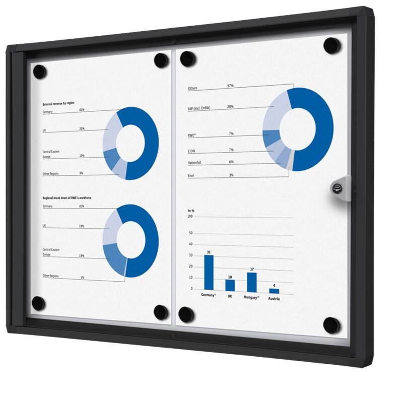 Vitrine d'affichage verrouillable Showdown Magnétique 49,1 x 35 cm (l x h) Noir 2 x A4